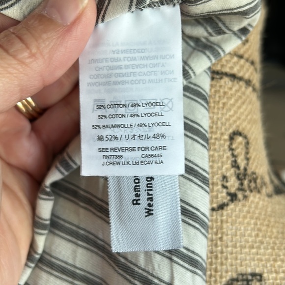 Madewell button-down bell sleeves and band collar gray stripe - Picture 13 of 16